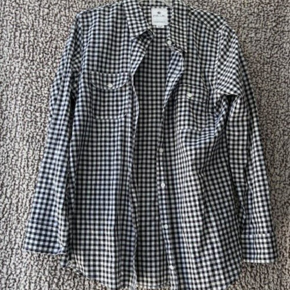 NOLLIE Black and White Plaid Long Sleeve Button Down Shirt